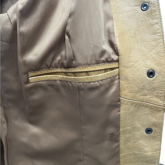 CASLON Tan Genuine Leather Fully Lined Motorcycle Jacket Women’s Size XSmall - Picture 11 of 14